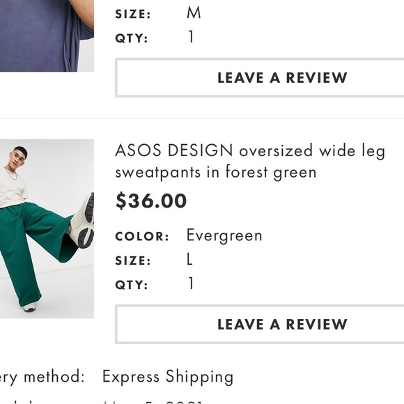 ASOS Design voluminous Leg 2 Green & grey Large pants - Picture 9 of 9